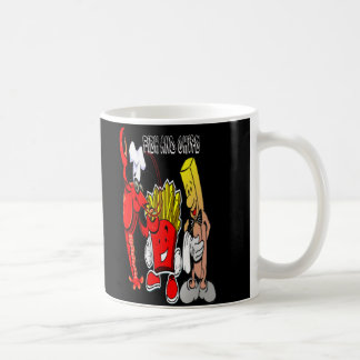 Moderner Fisch und Chips Kaffeetasse