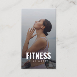 Moderner Fitness-Foto-QR-Code-Personaltrainer Visitenkarte