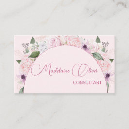 Moderner, floraler Rosa Elegante Feminine QR-Code Visitenkarte