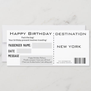 Moderner Flugticketstil zum Geburtstag Einladung