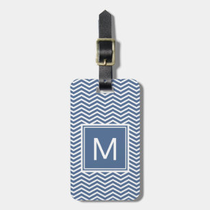 Moderner Flussufer-blaue Sparren und Monogramm Gepäckanhänger