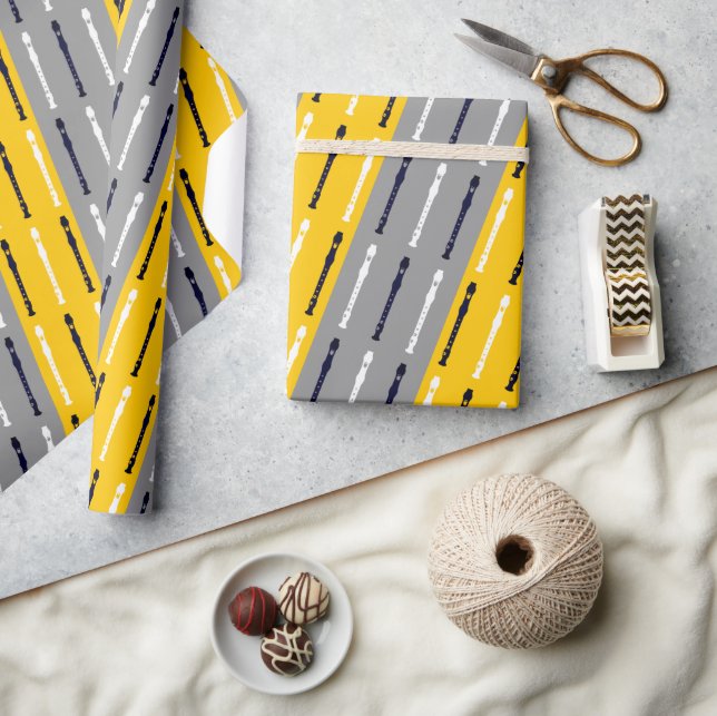 Moderner Flute Einfache Coole Musik Minimaler Flut Geschenkpapier (Kunsthandwerk)