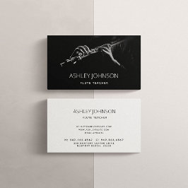 Moderner Flutlehrer Soloist Black & White Foto Visitenkarte