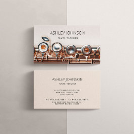 Moderner Flutlehrer Soloist Blush Pink Rose Gold Visitenkarte