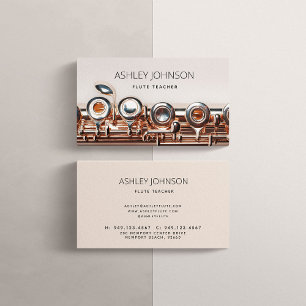 Moderner Flutlehrer Soloist Blush Pink Rose Gold Visitenkarte