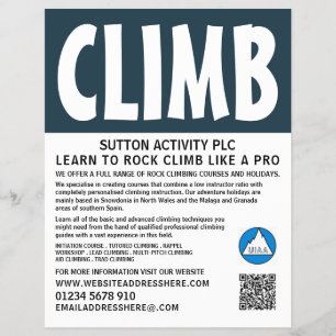 Moderner Flyer für Kühne, Wandern und Klettern