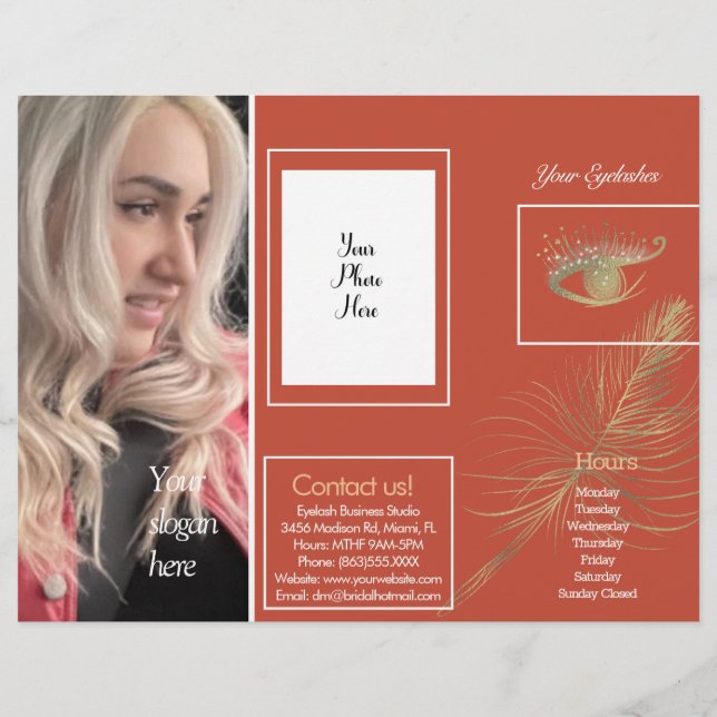 Moderner Flyer für Wimpernservice-Sitzungen (Hinten)