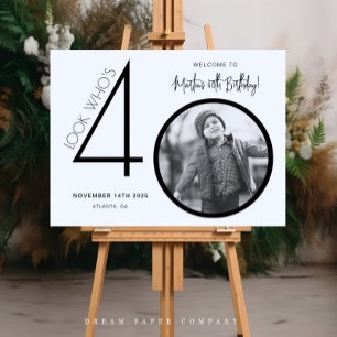 Moderner Foto-40. Geburtstags-Willkommensschild Poster