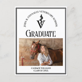 Moderner Foto-Abschluss der Black Veterinary Schoo Postkarte