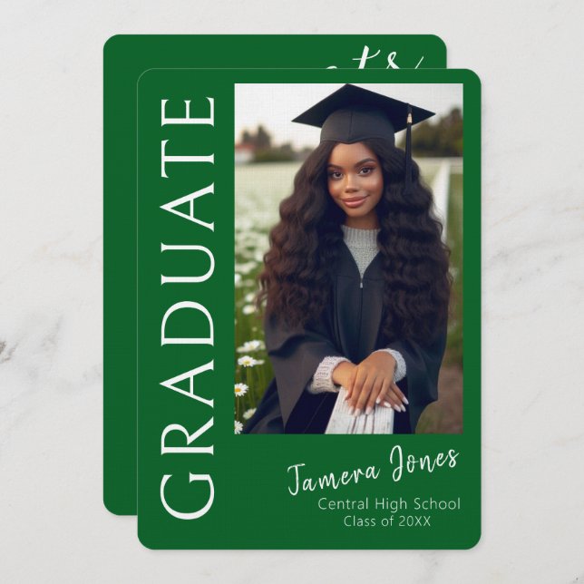 Moderner Foto Abschluss Einladung (Vorne/Hinten)