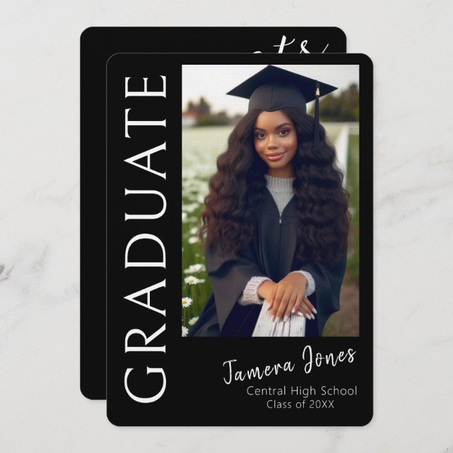 Moderner Foto Abschluss Einladung (Vorne/Hinten)