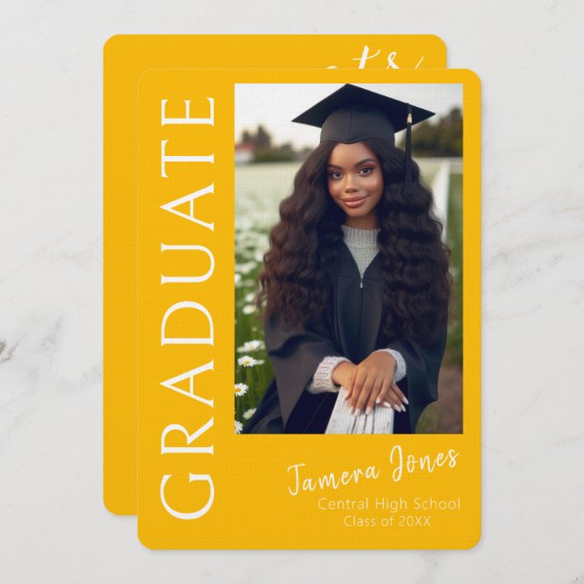 Moderner Foto Abschluss Einladung (Vorne/Hinten)