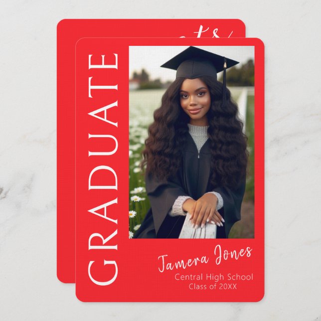 Moderner Foto Abschluss Einladung (Vorne/Hinten)