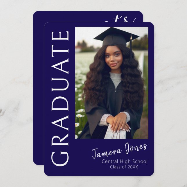 Moderner Foto Abschluss Einladung (Vorne/Hinten)