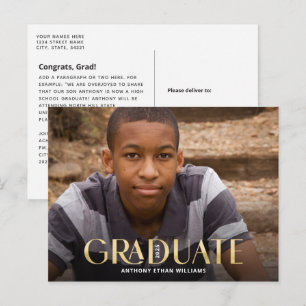 Moderner Foto-Abschluss für Graduate Postkarte