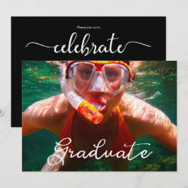 Moderner Foto-Abschluss für Script-Graduate Einladung