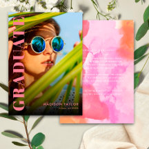 Moderner Foto-Abschluss mit rosa und orangefarbene