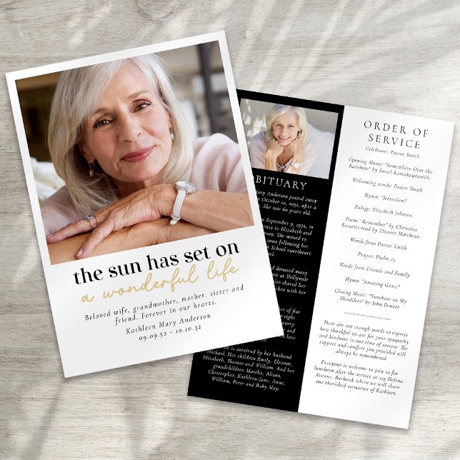 Moderner Foto Beerdigungsauftrag Programm (Von Creator hochgeladen)