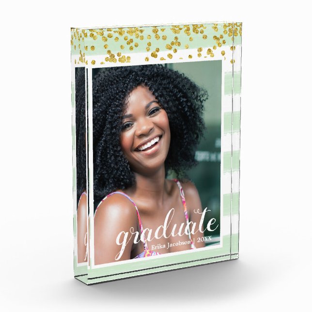 Moderner Foto-Block mit grünen Streifen Fotoblock (Links)