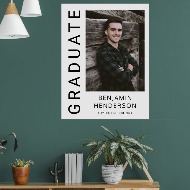 Moderner Foto Boy 2023 Abschluss Ankündigung Poster (Wohnzimmer 1)