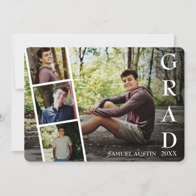 Moderner Foto Collage Film Strip Abschluss Announ Ankündigung (Vorderseite)