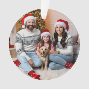 Moderner Foto Familienurlaub Personalisiert Ornament