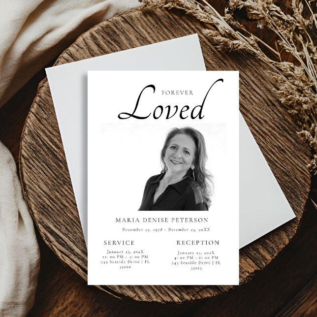 Moderner Foto-Feiertag für Lebensbeerdigung Einladung (Von Creator hochgeladen)