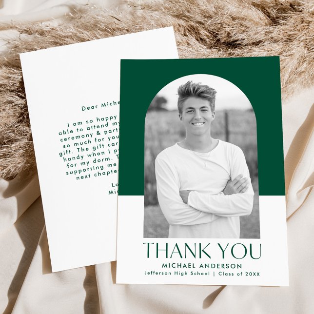 Moderner Foto für Arkor-grüne Blockelemente Abschl Dankeskarte (Von Creator hochgeladen)