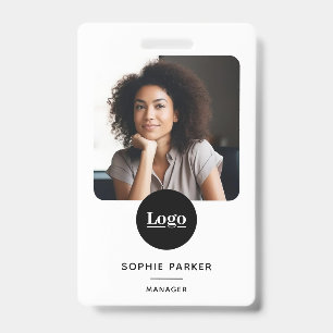 Moderner Foto-ID-Karte QR-Code Weiß Ausweis