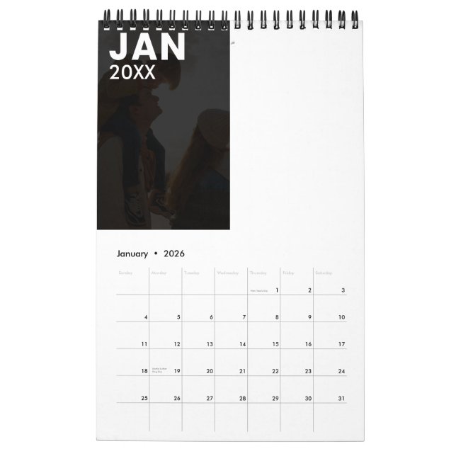 Moderner Foto-Kalender für benutzerdefinierte Fami Kalender (Jan 2026)