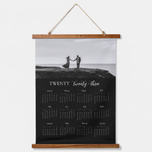 Moderner Foto Kalender geschrieben dreiundzwanzig Wandteppich Mit Holzrahmen