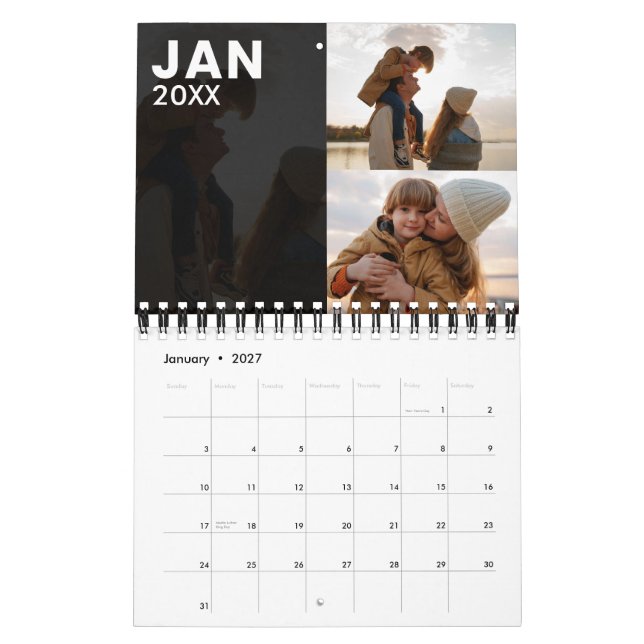 Moderner Foto Kalender grau (Jan 2027)