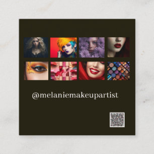 Moderner Foto Makeup Artist mit QR-Code Quadratische Visitenkarte