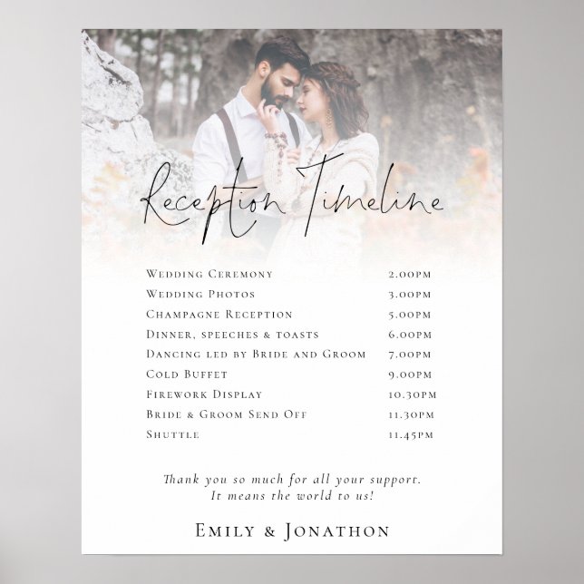 Moderner Foto Overlay-Empfang Timeline Poster (Vorne)