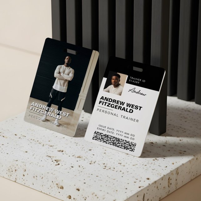 Moderner Foto-Personal-Trainer Fitness-Lifestyle Ausweis (Modern Photo Personal Trainer Fitness Lifestyle Badge)