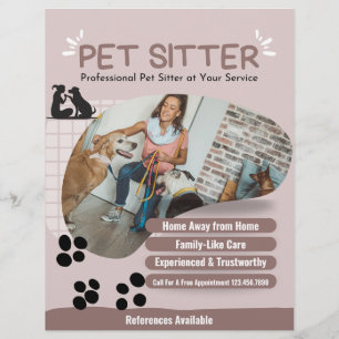 Moderner Foto Pet Sitter Flyer