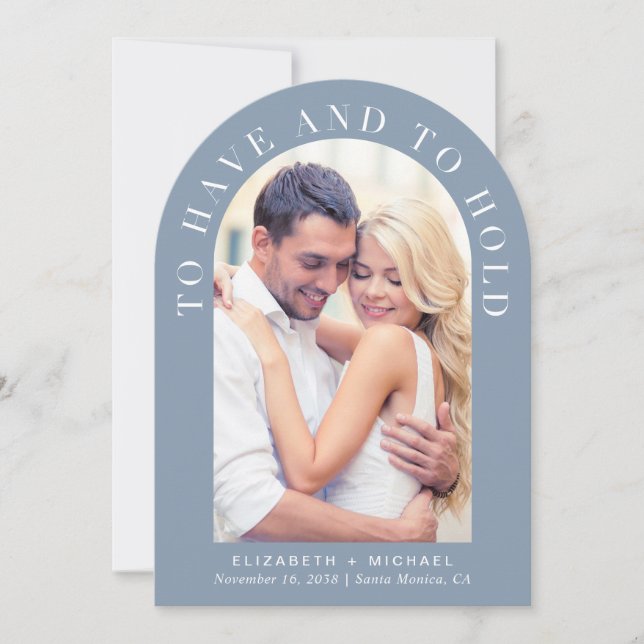 Moderner Foto QR-Code in einer Hochzeit Einladung (Vorderseite)