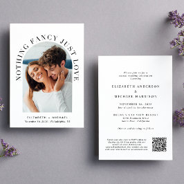 Moderner Foto QR Code Nichts Extravagant nur Liebe Einladung