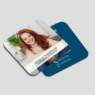 Moderner Foto-QR-Code - Verbinde dich mit mir - Bl Quadratische Visitenkarte