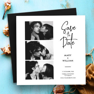 Moderner Foto-Stand Save the Date Hochzeitsmagnet Magnetkarte