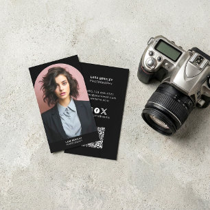 Moderner Foto Stylist Social Media QR Visitenkarte