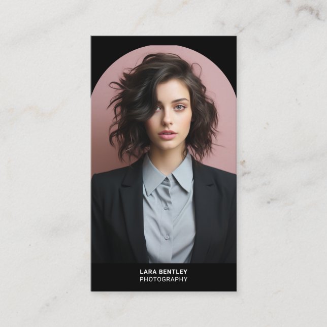 Moderner Foto Stylist Social Media QR Visitenkarte (Vorderseite)