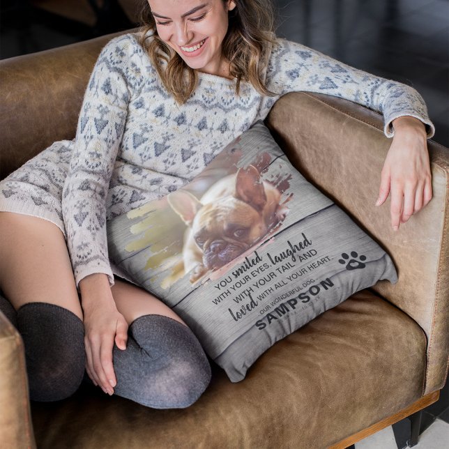 Moderner Foto- und Quotenverlust | Grau Rustikal Kissen (Von Creator hochgeladen)