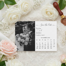 Moderner Fotokalender | Minimalistisches Schwarz u Save The Date