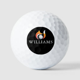 Moderner Fox- und Ball-Personalisierter Name Golfball