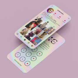 Moderner Friseur Holographic Instagram Loyalty Visitenkarte