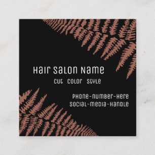 Moderner Friseur   Mauve Ferns - Quadratische Visitenkarte