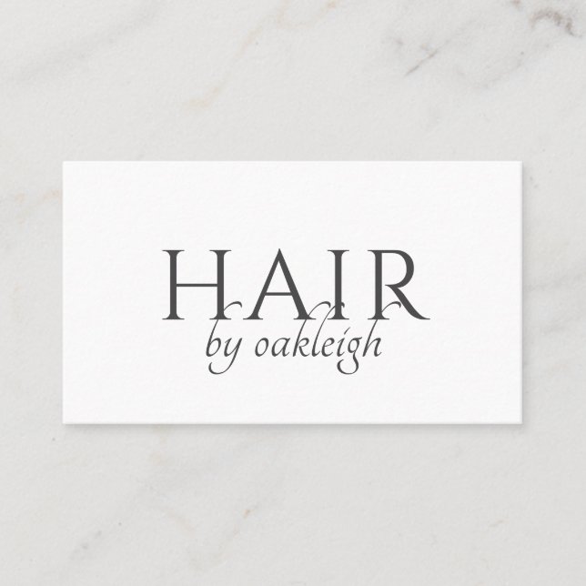 Moderner Friseur Minimal Typography  Visitenkarte (Vorderseite)