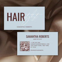 Moderner Friseur QR-Code blau rot