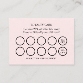 Moderner Friseur Rosa Blush Loyalitätspreis Visitenkarte